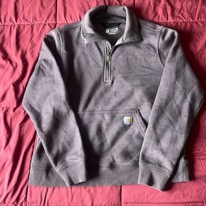 Purple Carhartt quarter zip sweater